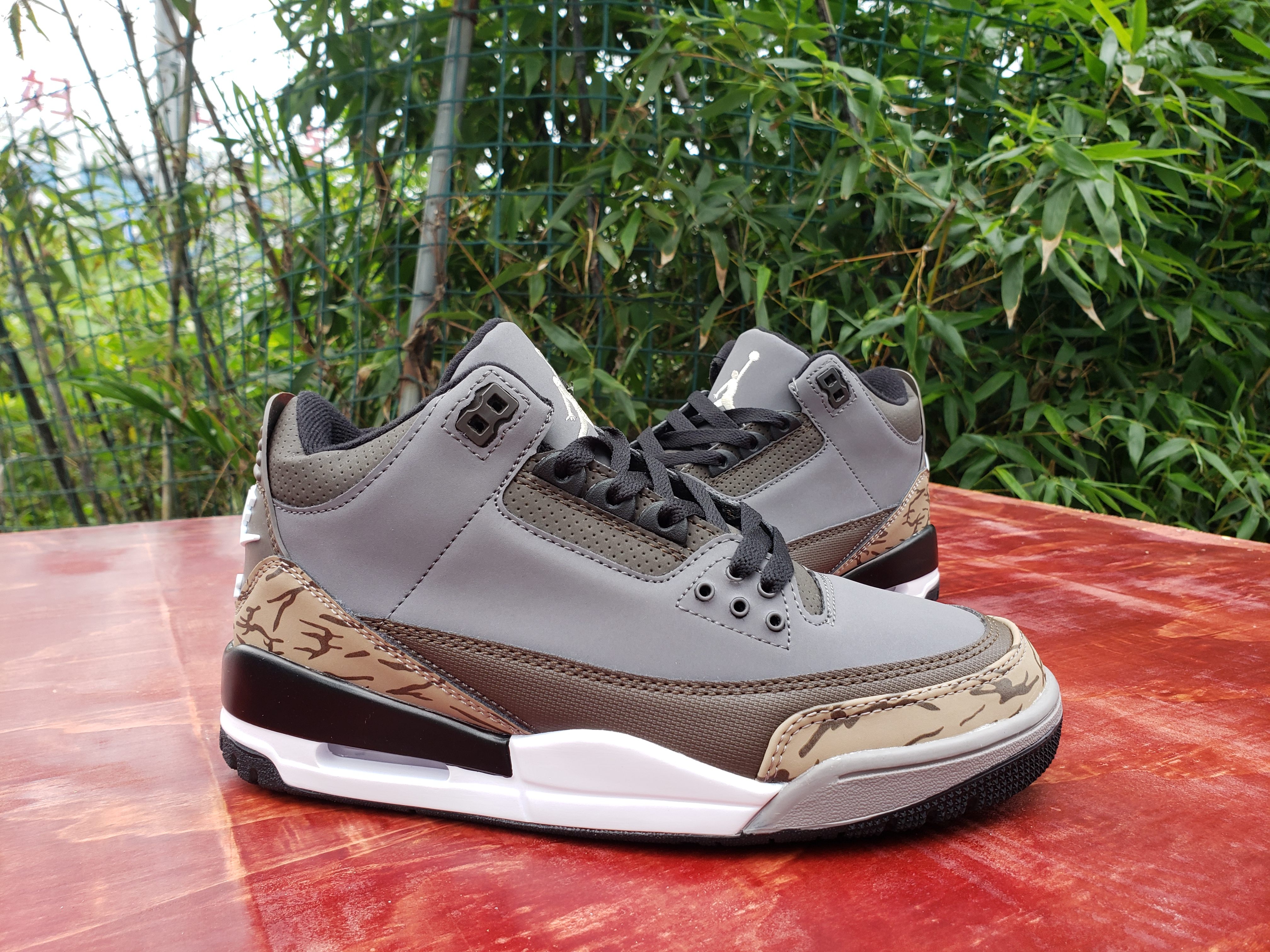2020 Air Jordan 3 Retro Grey Pattern Shoes